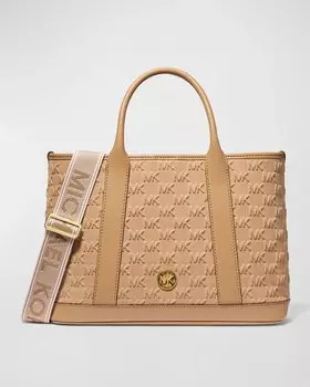 Сумка-саквояж Lusia среднего размера с монограммой MICHAEL Michael Kors, цвет Camel