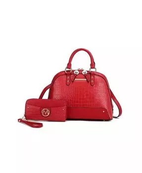 Сумка-саквояж Nora Premium из крокодиловой кожи от Mia k Mkf Collection, красный