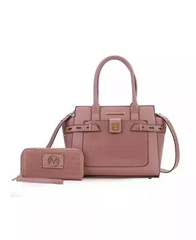 Сумка-саквояж с тиснением под кожу крокодила Isla от Mia K Mkf Collection, коричневый