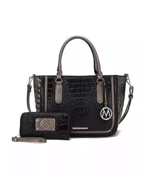 Сумка-саквояж с тиснением под крокодила Bonnie Gradient Rainbow от Mia K Mkf Collection, оранжевый