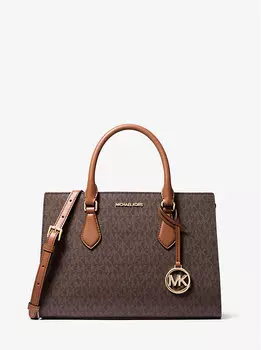 Сумка-Саквояж Sheila среднего размера с логотипом Michael Kors, коричневый