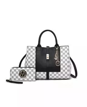 Сумка-саквояж Yuliana с круглым принтом и кошельком от Mia K Mkf Collection, зеленый