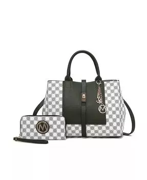 Сумка-саквояж Yuliana с круглым принтом и кошельком от Mia K Mkf Collection, зеленый