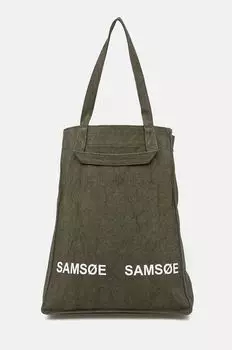 Сумка SALUCCA из хлопка Samsoe Samsoe, зеленый