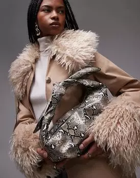 Сумка Sameena с бантом и принтом змеи Topshop