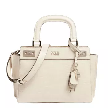 Сумка сэтчел Guess Katey Stampa Cocco, кремовый