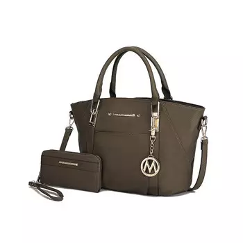Сумка-сэтчел и кошелек Darielle Mkf Collection с ручкой на ремешке от Mia K MKF Collection, цвет Olive