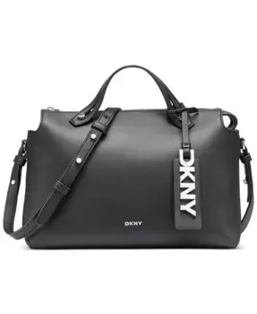 Сумка-сатчел Louisa с маленьким логотипом и шармом DKNY, черный