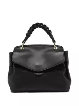 Сумка-сэтчел с плетеной ручкой Officine Creative, черный