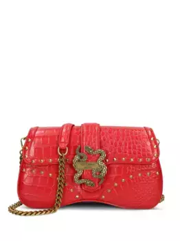 Сумка-сэтчел с тиснением под крокодила Just Cavalli, красный
