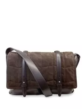 Сумка-сэтчел со вставками DRIES VAN NOTEN, коричневый