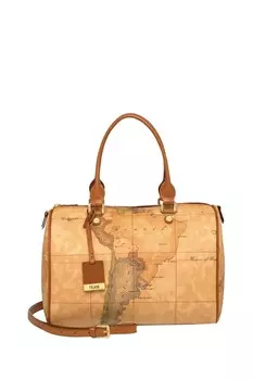 Сумка-сэтчел среднего размера с натуральным гео-принтом Alviero Martini