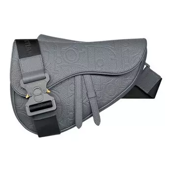 Сумка-седло из коровьей кожи, сумка через плечо, женская, темно-серая DIOR