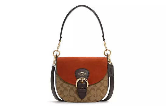 Сумка-седло из ПВХ Kleo, портативная сумка через плечо, женская, терракотовая COACH