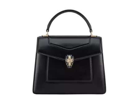 Сумка Serpenti forever среднего размера с верхней ручкой Bvlgari, черный