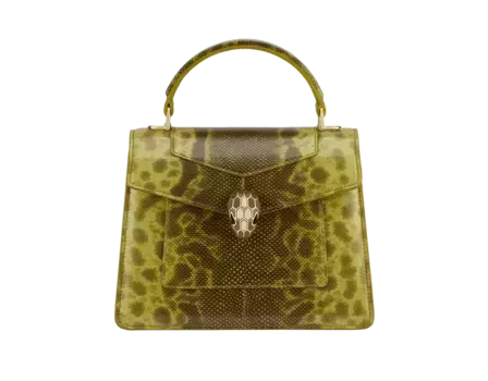 Сумка Serpenti forever среднего размера с верхней ручкой Bvlgari, желтый