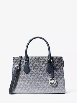 Сумка Sheila среднего размера с фирменным логотипом и эффектом омбре Michael Kors, синий
