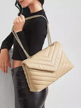 Сумка Shein BiZwear с клапаном и шевронным рисунком, абрикосовый