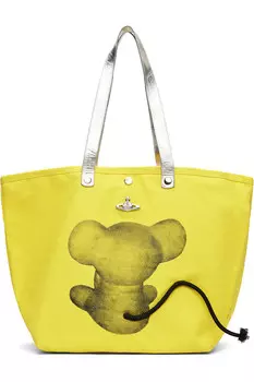 Сумка-шопер из печатного холста с изображением мыши Vivienne Westwood, желтый