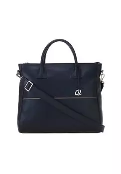 Сумка-шопер кожаная 34 см Mywalit, черный