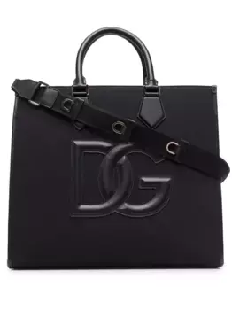 Сумка-шопер с нашивкой-логотипом DOLCE & GABBANA, черный