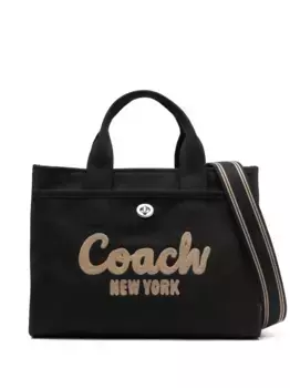 Сумка-шопер с вышитым логотипом Coach, черный