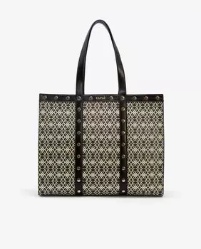 Сумка-шопер с заклепками и принтом Cupl, черный