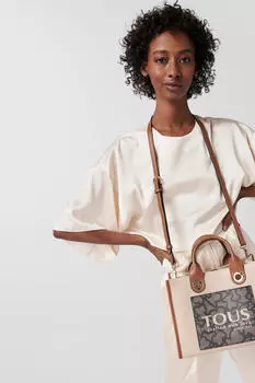 Сумка-шоппер Amaya Kaos Icon среднего бежевого цвета Tous, бежевый