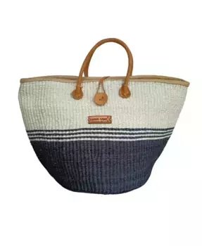 Сумка-шоппер Balance Tri Stripes из плетеного сизаля SAWA SAWA, черный