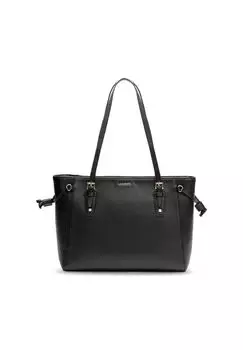 Сумка-шоппер Bologna Leather кожаная 36 см LAZAROTTI, черный