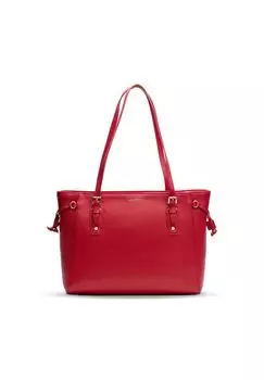 Сумка-шоппер Bologna Leather кожаная 36 см LAZAROTTI, красный