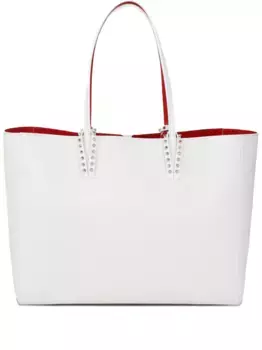 Сумка-шоппер Cabata с заклепками Christian Louboutin, белый