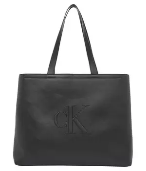 Сумка шоппер Calvin Klein Jeans с тисненой монограммой, черный
