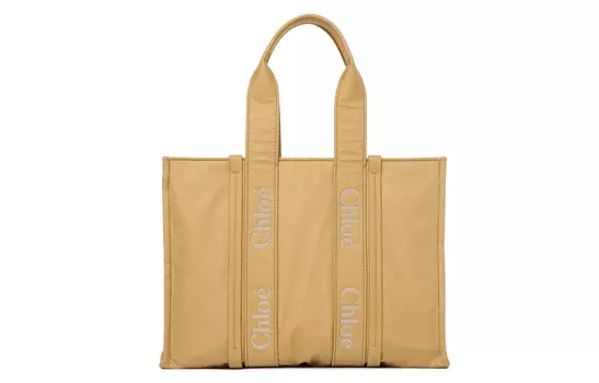 Сумка-шоппер Chloe Woody из переработанного нейлона, сумка для покупок, сумка через плечо, женская сумка Tubas Hot Sand Chlo