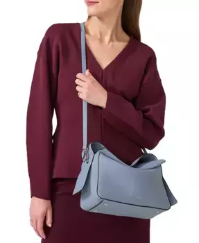 Сумка-шоппер De Beauvoir из кожи с молнией Radley London, синий