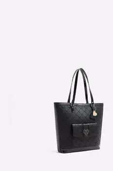 Сумка-Шоппер для девочек с тисненым карманом River Island, черный
