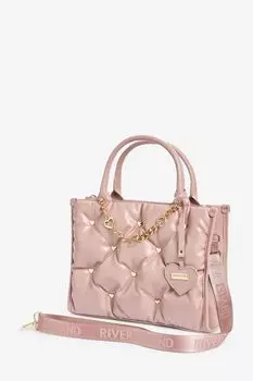 Сумка-Шоппер для девочки с заклепками в форме сердечек River Island, розовый