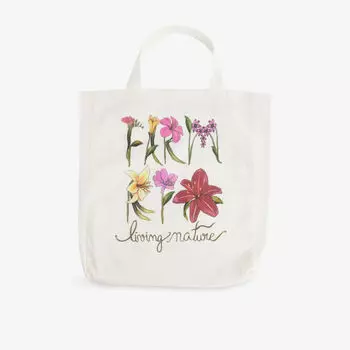 Сумка-шоппер Farm Rio с цветочным принтом, белый