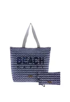 Сумка шоппер FOR TIME Strandtasche und Strand Kulturtasche Sol (B)34 x (H)39 x (T)15см, синий