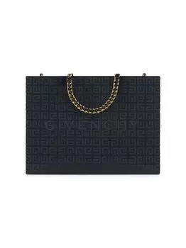 Сумка-шоппер G Tote среднего размера из холщовой ткани с вышивкой 4G Givenchy, черный