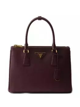 Сумка-шоппер Galleria из сафьяновой кожи среднего размера Prada, красный