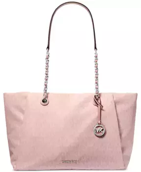 Сумка-шоппер Georgia Logo с молнией, коричневая Michael Kors, розовый