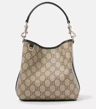 Сумка-шоппер GG Emblem Mini из ткани с покрытием Gucci, Be Ebony / Black