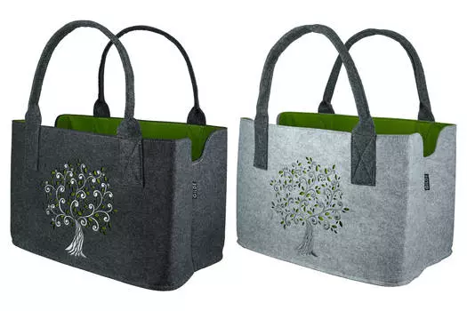 Сумка шоппер GMD Living 2er Set Filztasche Baummmotiv, цвет Grau & Grn