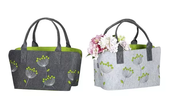 Сумка шоппер GMD Living 2er Set Filztasche Dillbltenmotiv, цвет Grau & Grn