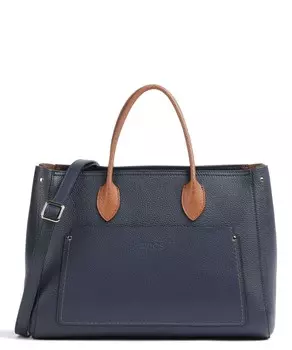 Сумка-шоппер Gondola Tulipano Шоппер из зерненой кожи Brics, синий