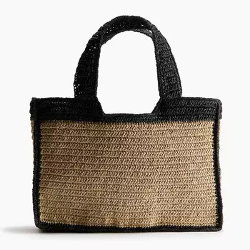 Сумка-шоппер H&M Straw, бежевый/черный