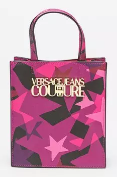 Сумка-Шоппер из экокожи с рисунком Versace Jeans Couture, розовый