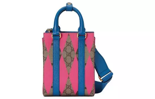 Сумка-шоппер из холста с кожей, мини-сумка для мужчин GUCCI