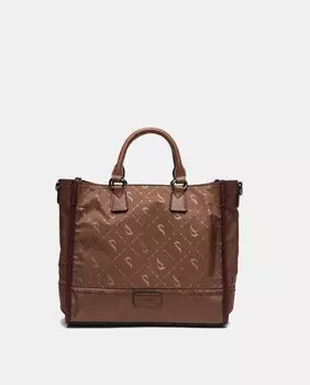 Сумка-шоппер из переработанных материалов с темно-серым логотипом Abbacino